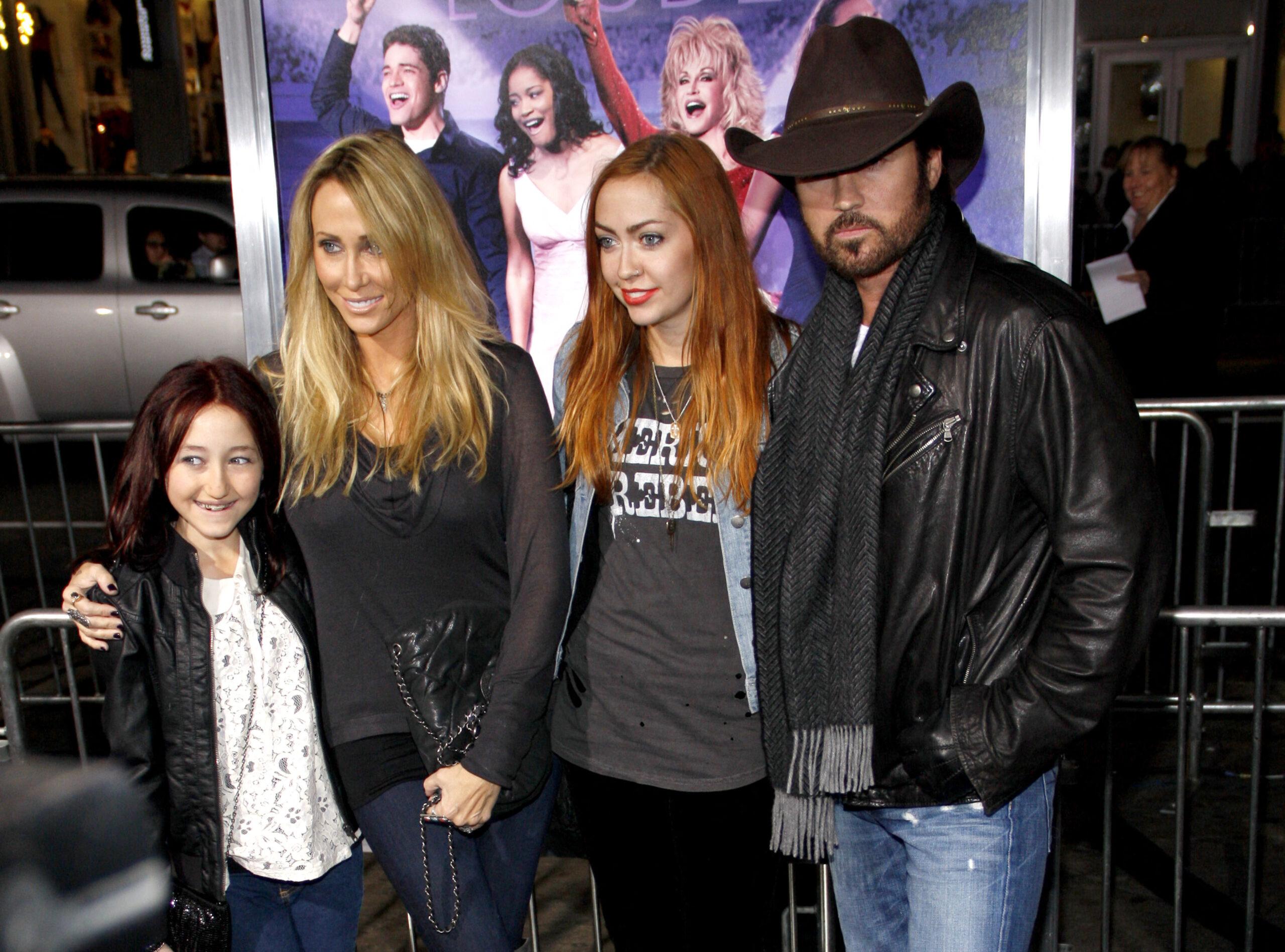 The Cyrus family at Los Angeles premiere of 'Joyful Noise'