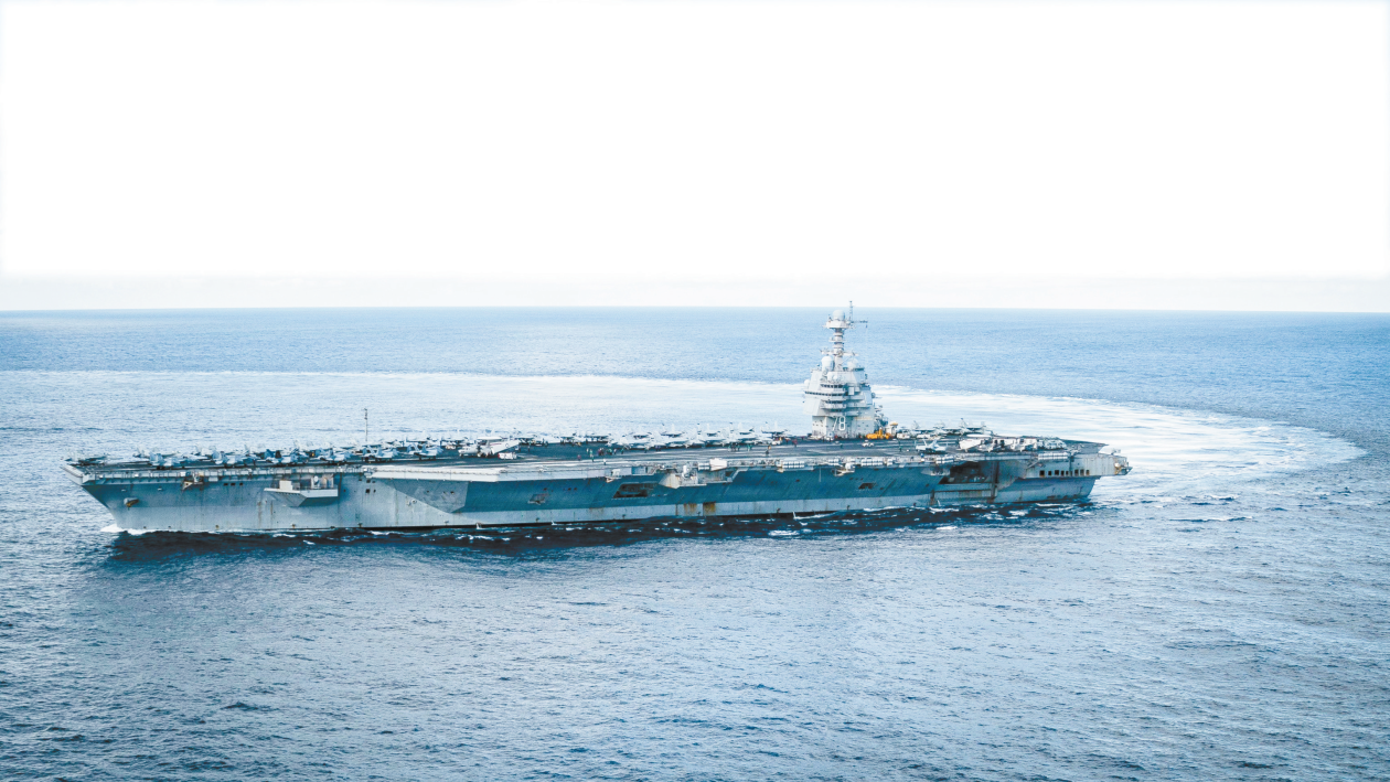当前美国最先进的&ldquo;福特&rdquo;号航母依然在加勒比海执行任务