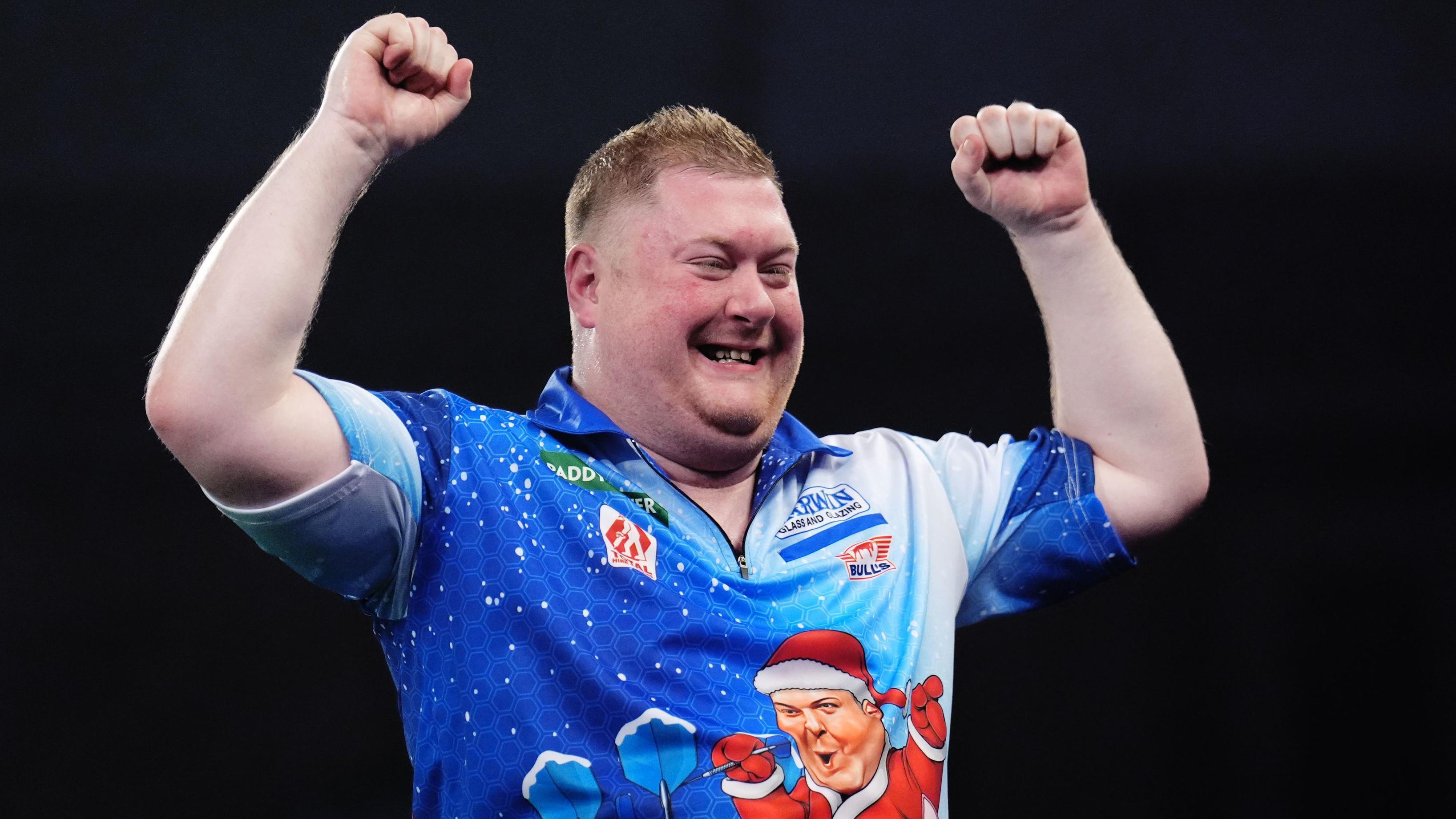 Ricky Evans celebrates his win over James Wade