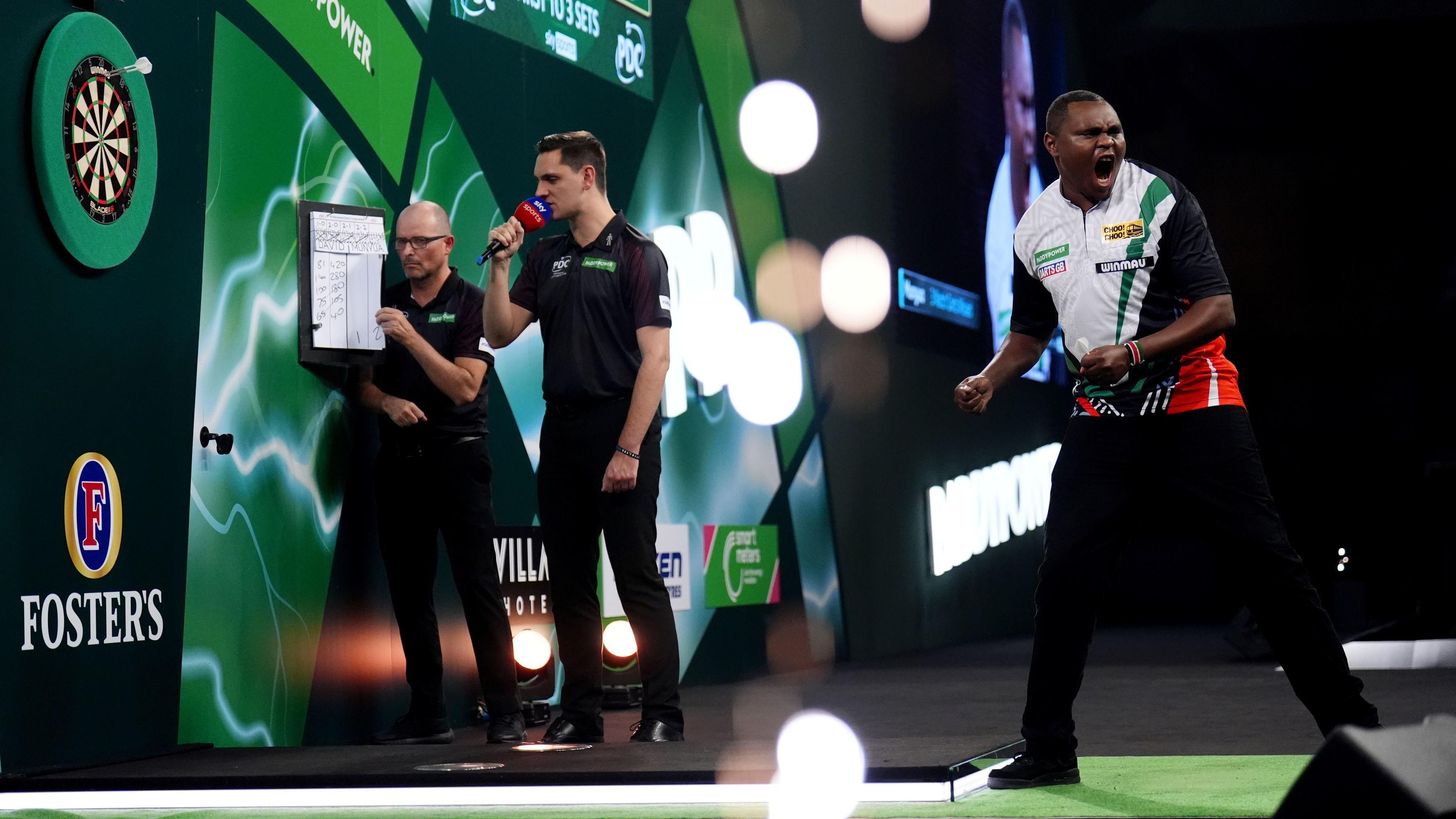 David Munyua celebrates