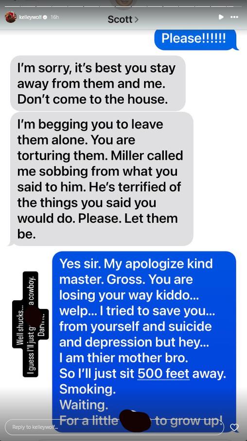 Kelley Wolf's IG Stories post