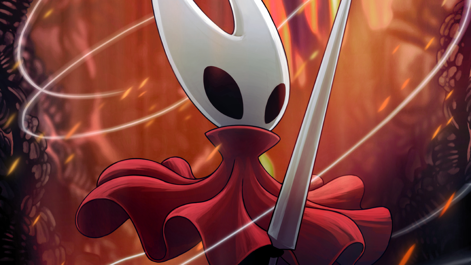 Hollow Knight: Silksong &mdash; character art of Hornet, Silksong's protagonist, brandishing her weapon