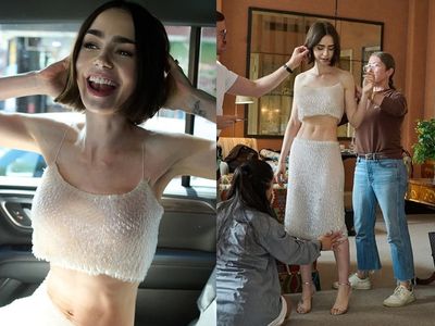 莉莉柯林斯看秀「紙片腹肌」嚇壞網友　激瘦體態被酸真的不好看