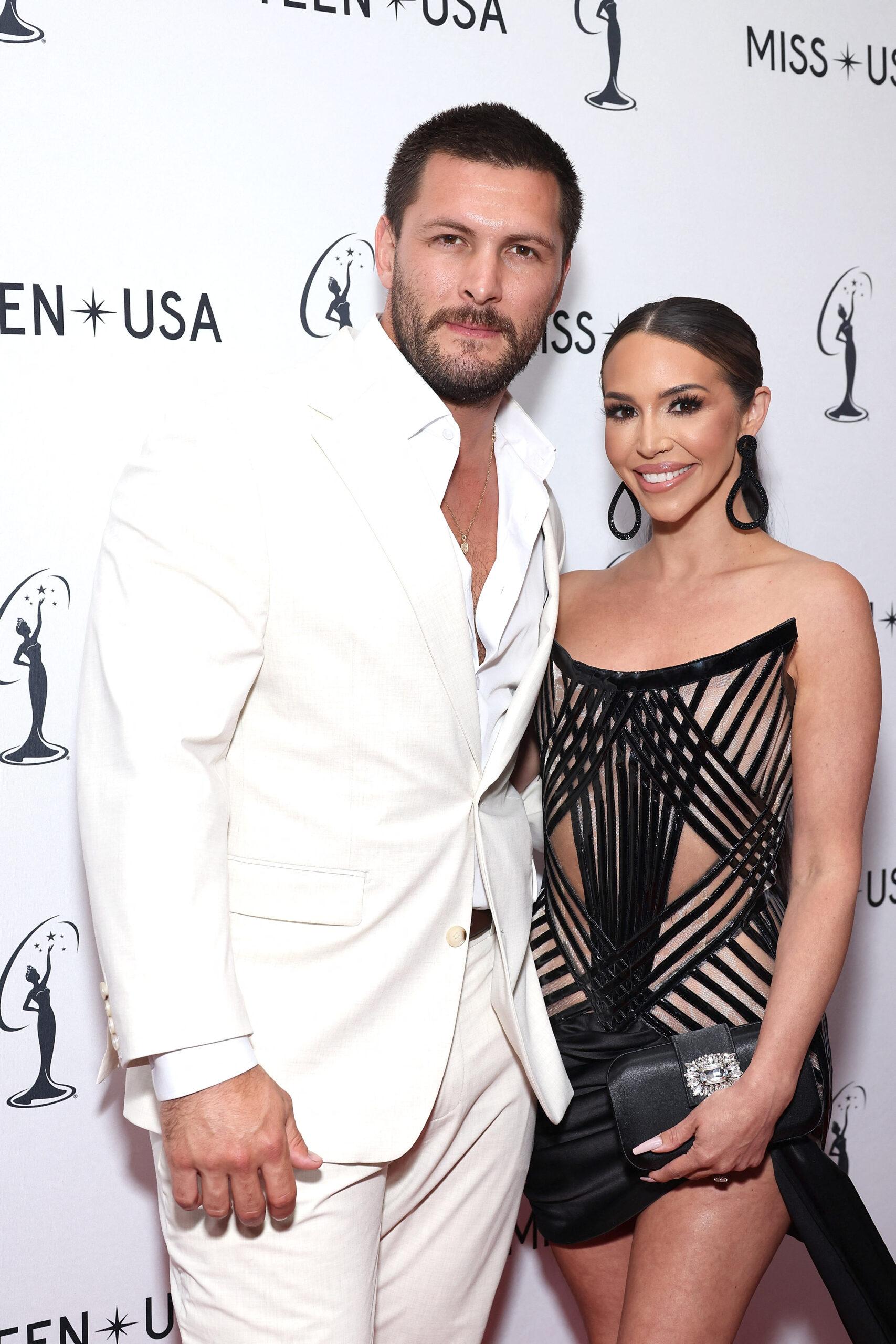 Scheana Shay and Brock Davies posing together on the red carpet.