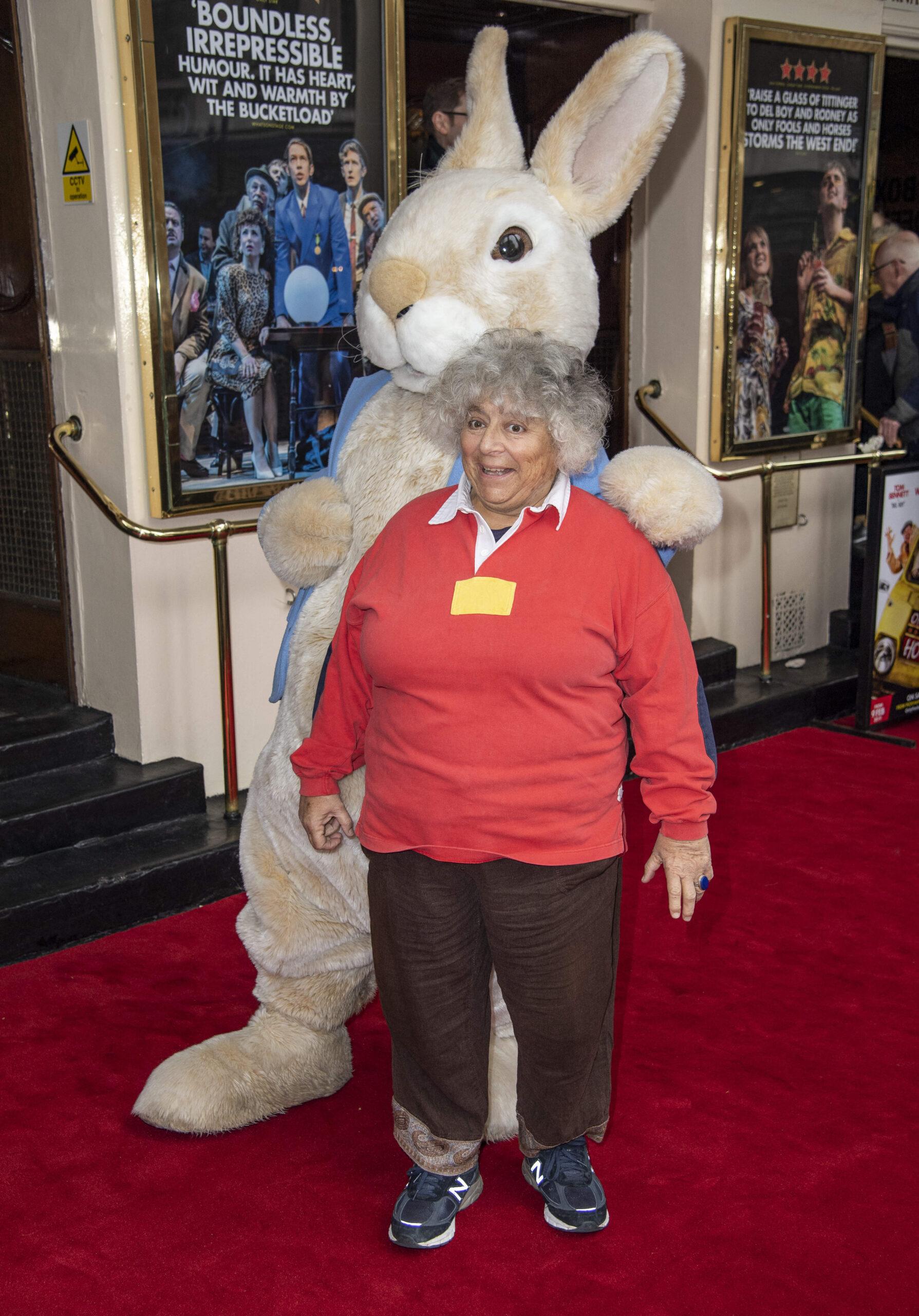 Miriam Margolyes seen during the Gala Performance of 'Where is Peter Rabbit?' at the Theatre Royal Haymarket in London