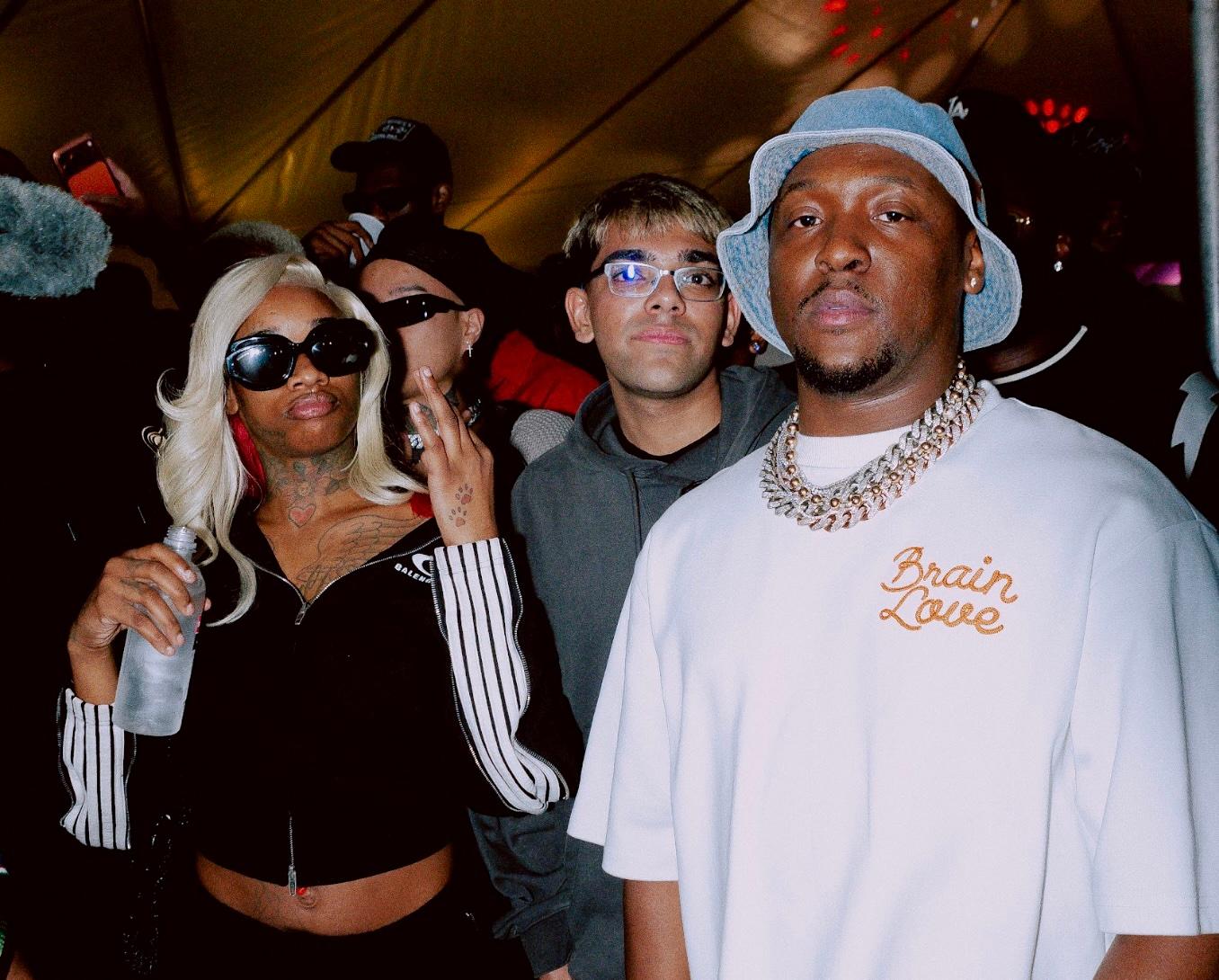 N3on and Hit-Boy at party