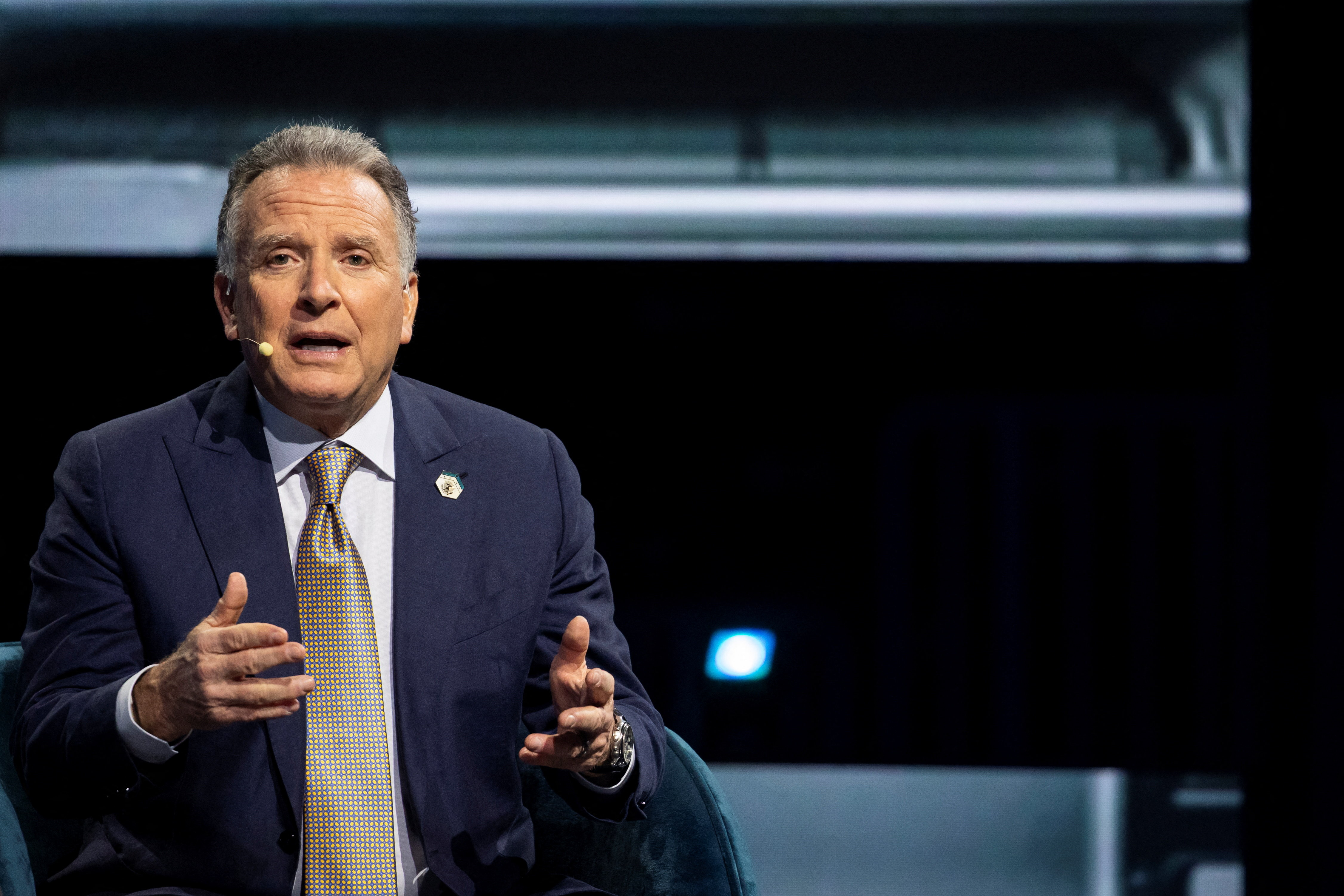 Steve Witkoff, U.S. Special Envoy to the Middle East, speaks during the America Business Forum at Kaseya Center in Miami, Florida, U.S. November 6, 2025. REUTERS/Marco Bello