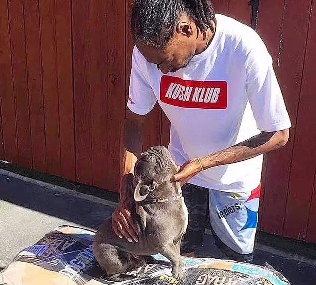Snoop Dogg and his dog Juelz