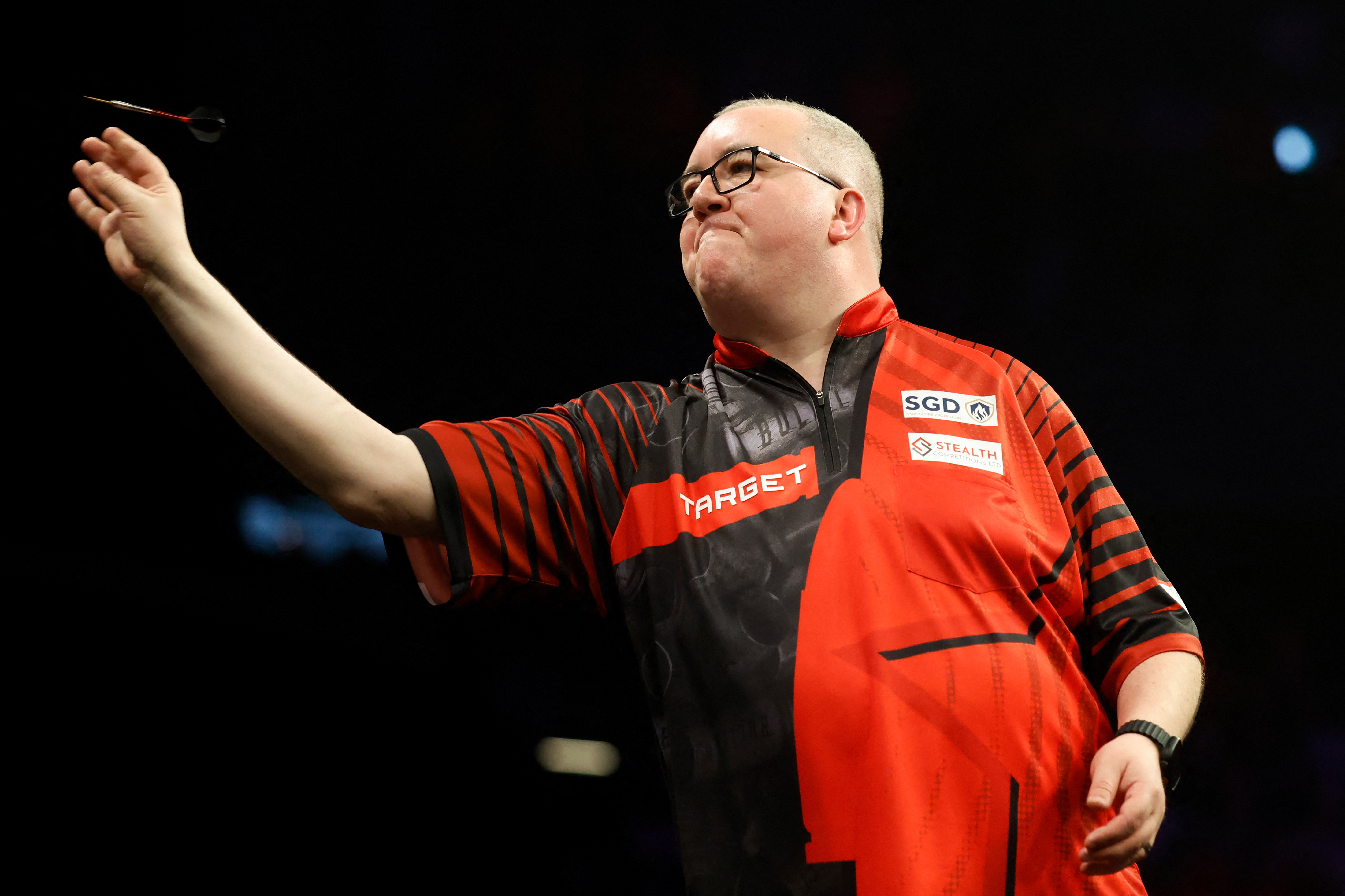 English' Stephen Bunting competes against English' Luke Littler during the eleventh round of Premier League Darts play at Ahoy Rotterdam, in Rotterdam, on April 17, 2025. (Photo by Bas Czerwinski / ANP / AFP) / Netherlands OUT (Photo by BAS CZERWINSKI/ANP/AFP via Getty Images)