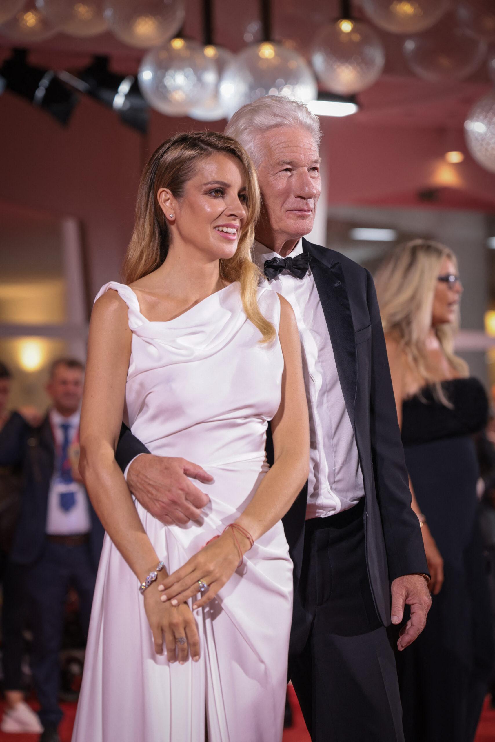 Alejandra Silva and Richard Gere at Filming Italy Venice Award Red Carpet - The 81st Venice International Film Festival