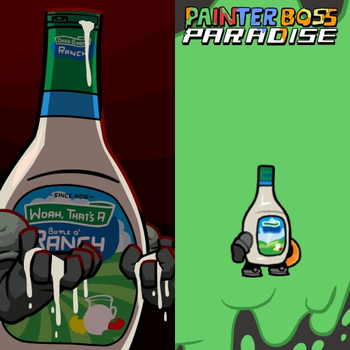 Castle Crashers mod of a bottle of Ranch Dressing as a character