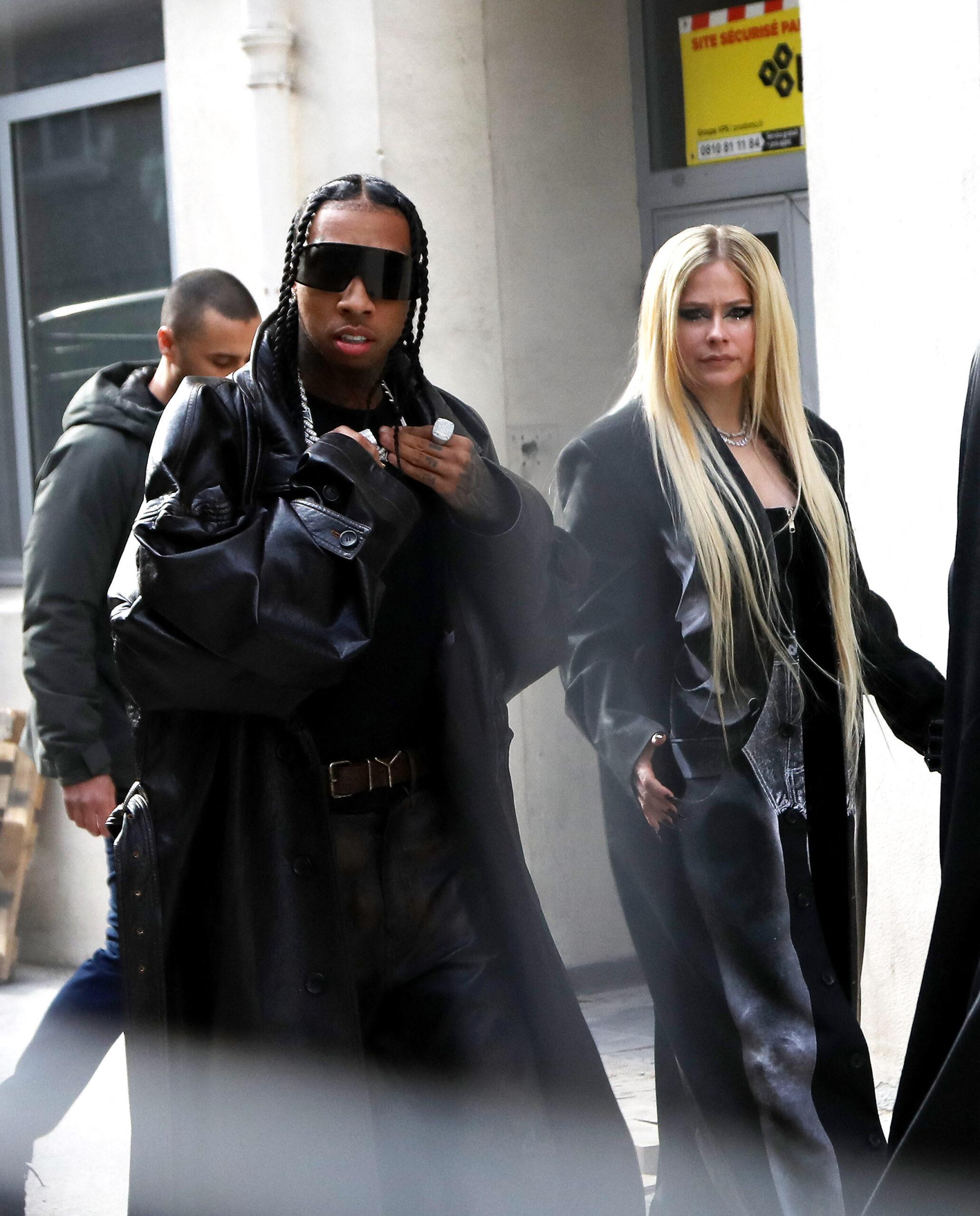 Singer Avril Lavigne and Tyga attend Y/Project runway in Paris