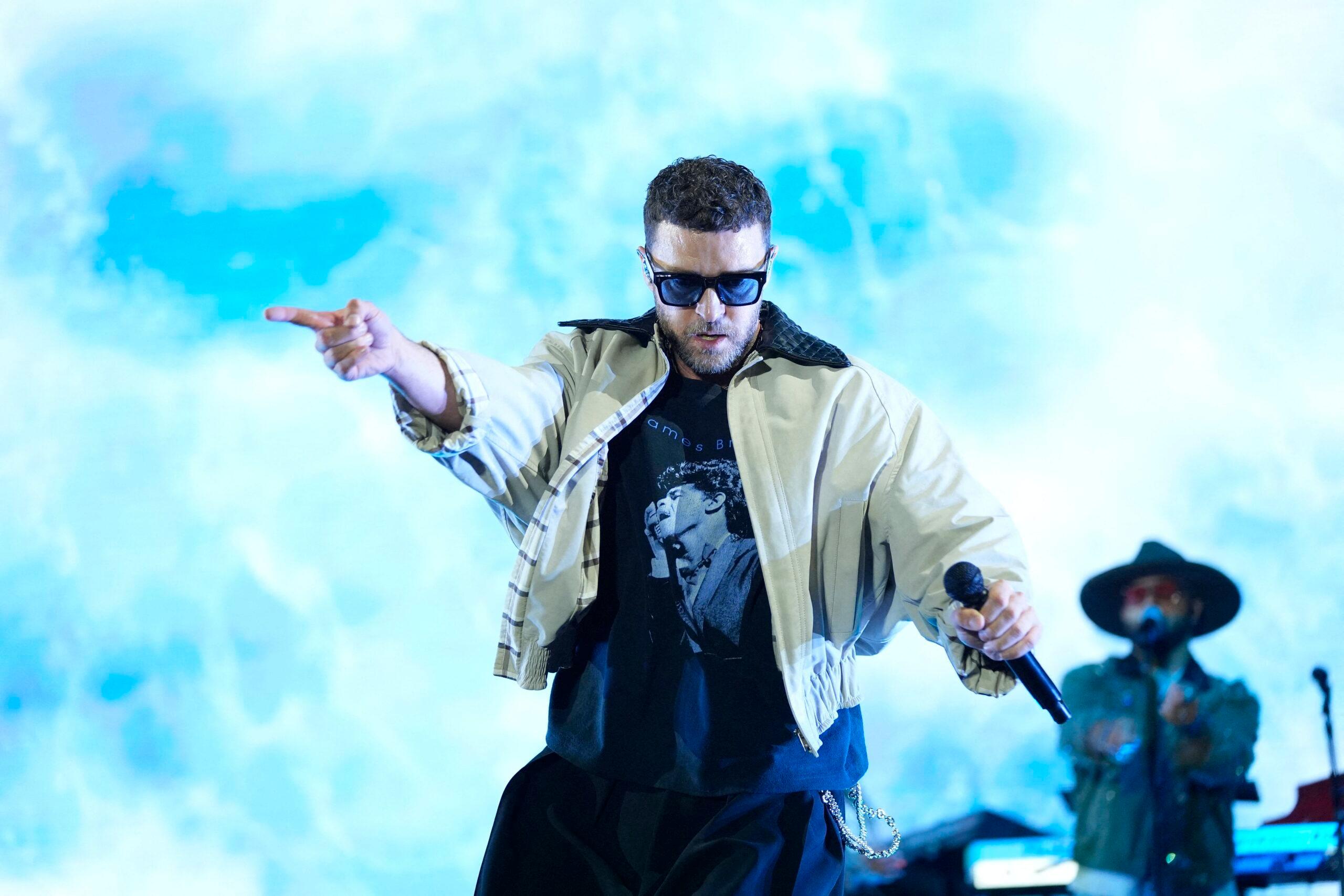 Justin Timberlake opens the Iconic SantaLucía Fest at Plaza de España in Seville