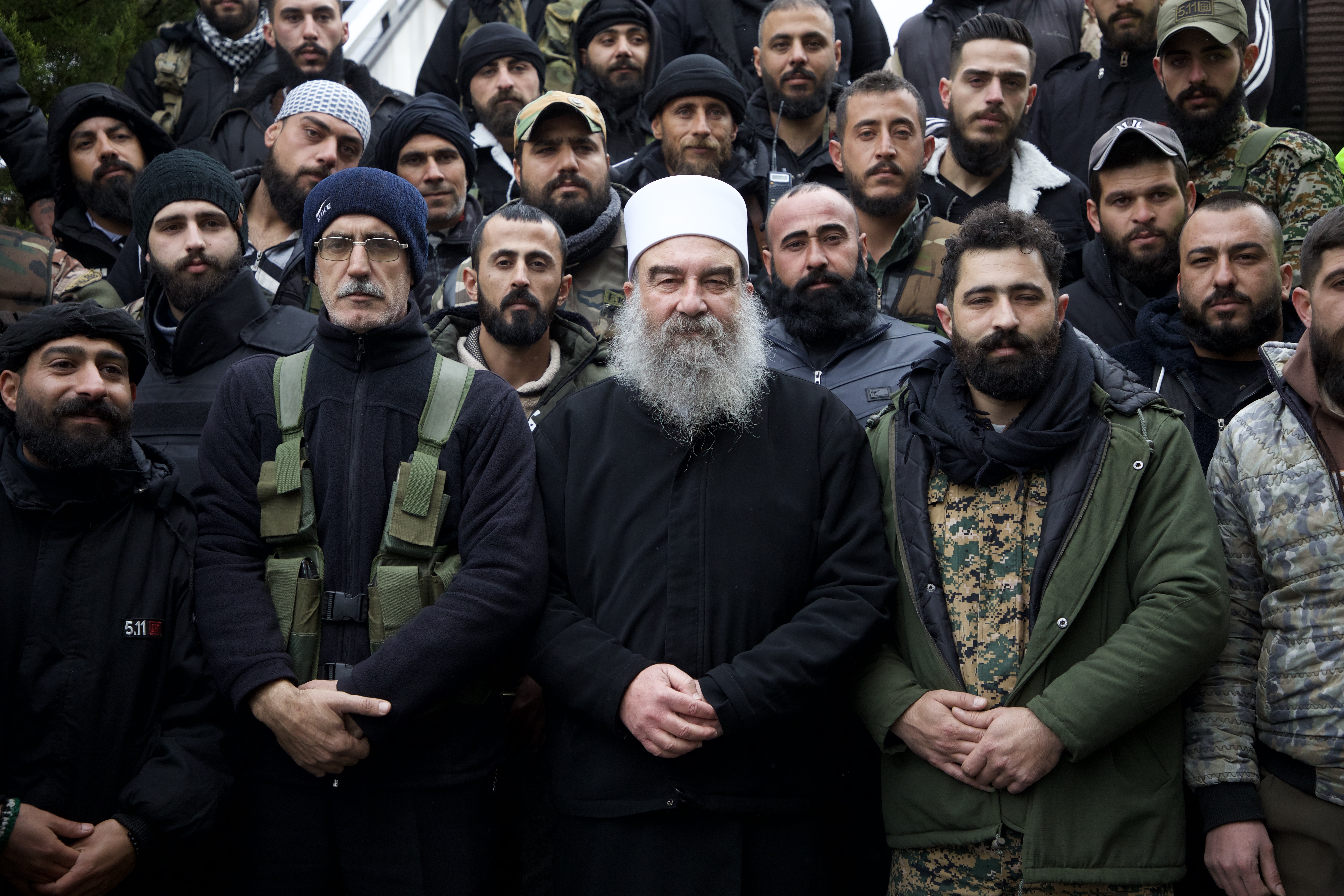 SWEIDA, SYRIA - DECEMBER 28: Sheikh Hikmat Salman al-Hijri, The Spiritual Leader Of The Druze Community In Syria, is pictured at Qanawat, the headquarters of the Druze spiritual presidency, on December 28, 2024 in Sweida, Syria Sheikh Hikmat al-Hijri has been the spiritual leader of the Druze community in Syria since 2012. He gradually moved from a position of support for the Assad regime to a position of opposition. There are around 700,000 Druze in Syria, making up about 3% of the country's population. They are a Middle Eastern religious sect characterised by an eclectic system of doctrines, believing there is one God and that is the same as the God of Jews, Christians, and Muslims. (Photo by Ali Haj Suleiman/Getty Images)