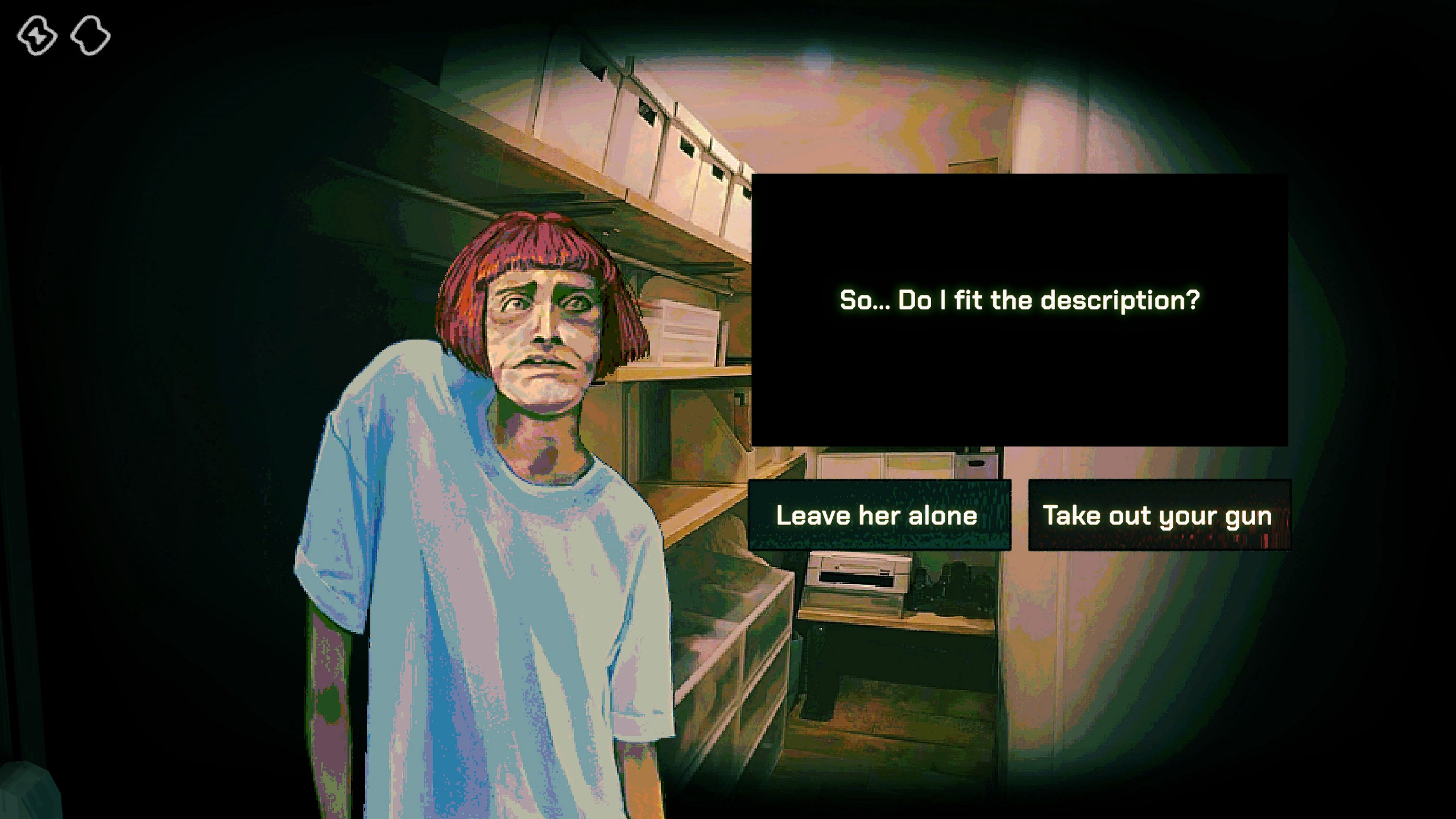 A nervous-looking woman asks if she 