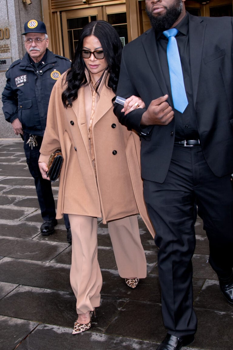 Jen Shah, Real Housewives of Salt Lake City, leaving court.