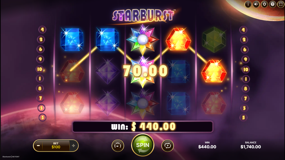 Starburst slot