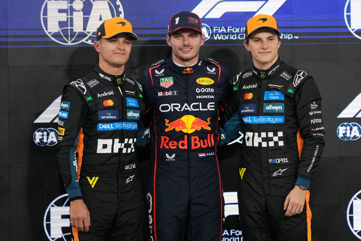 Norris held off the challenge of Max Verstappen and Oscar Piastri to claim his maiden world title (AP)