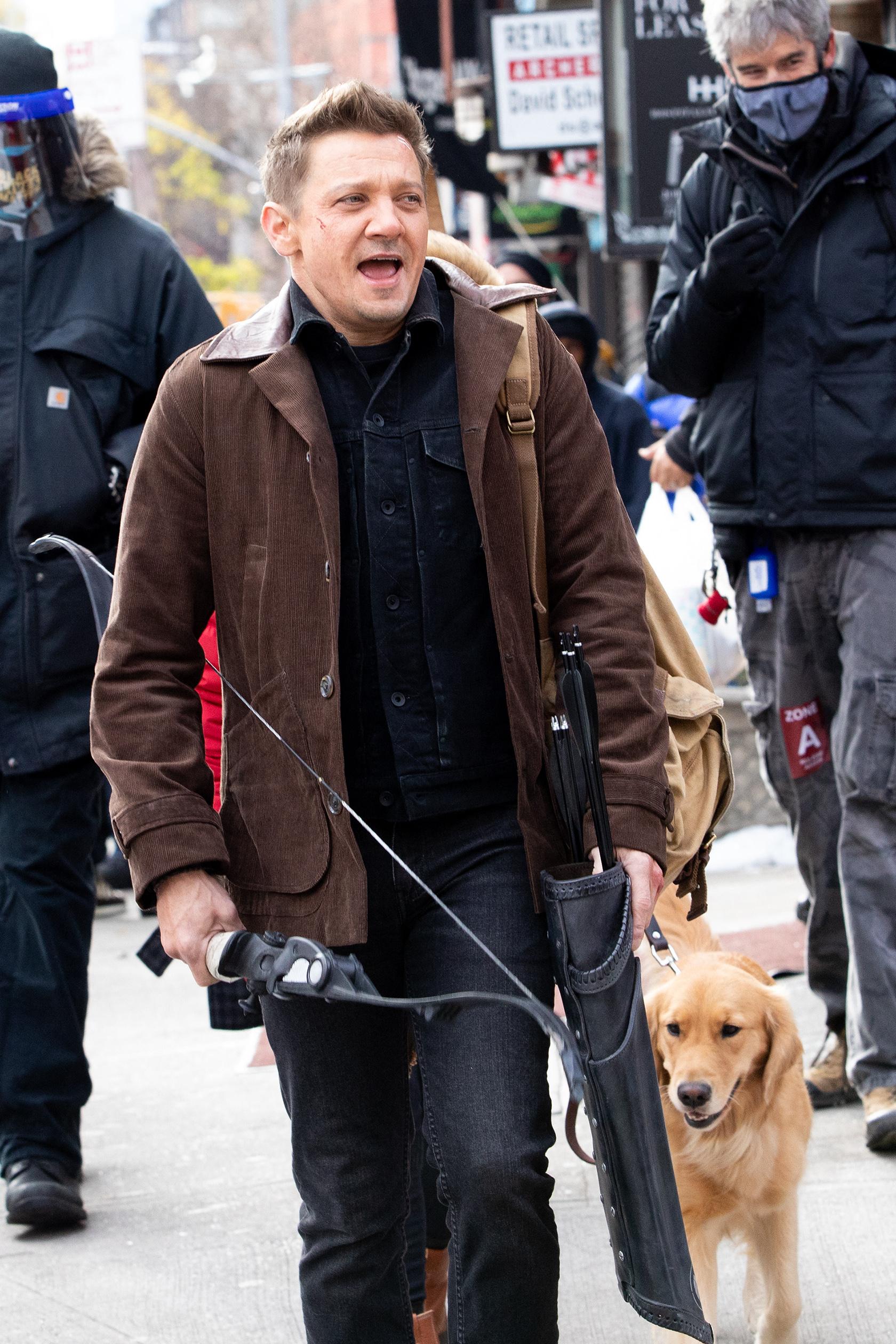 Jeremy Renner on set of Hawkeye