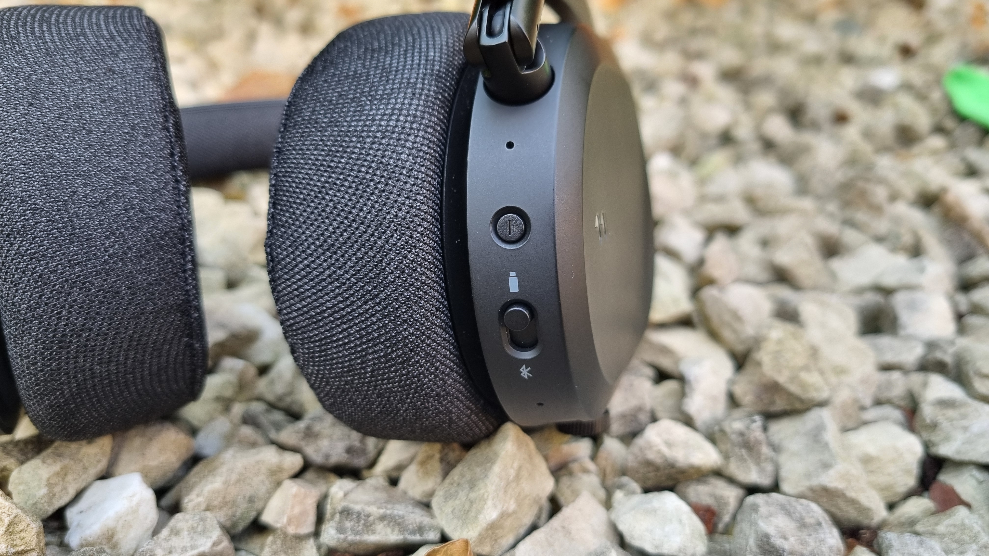 The left earcup controls of the Fractal Scape gaming headset