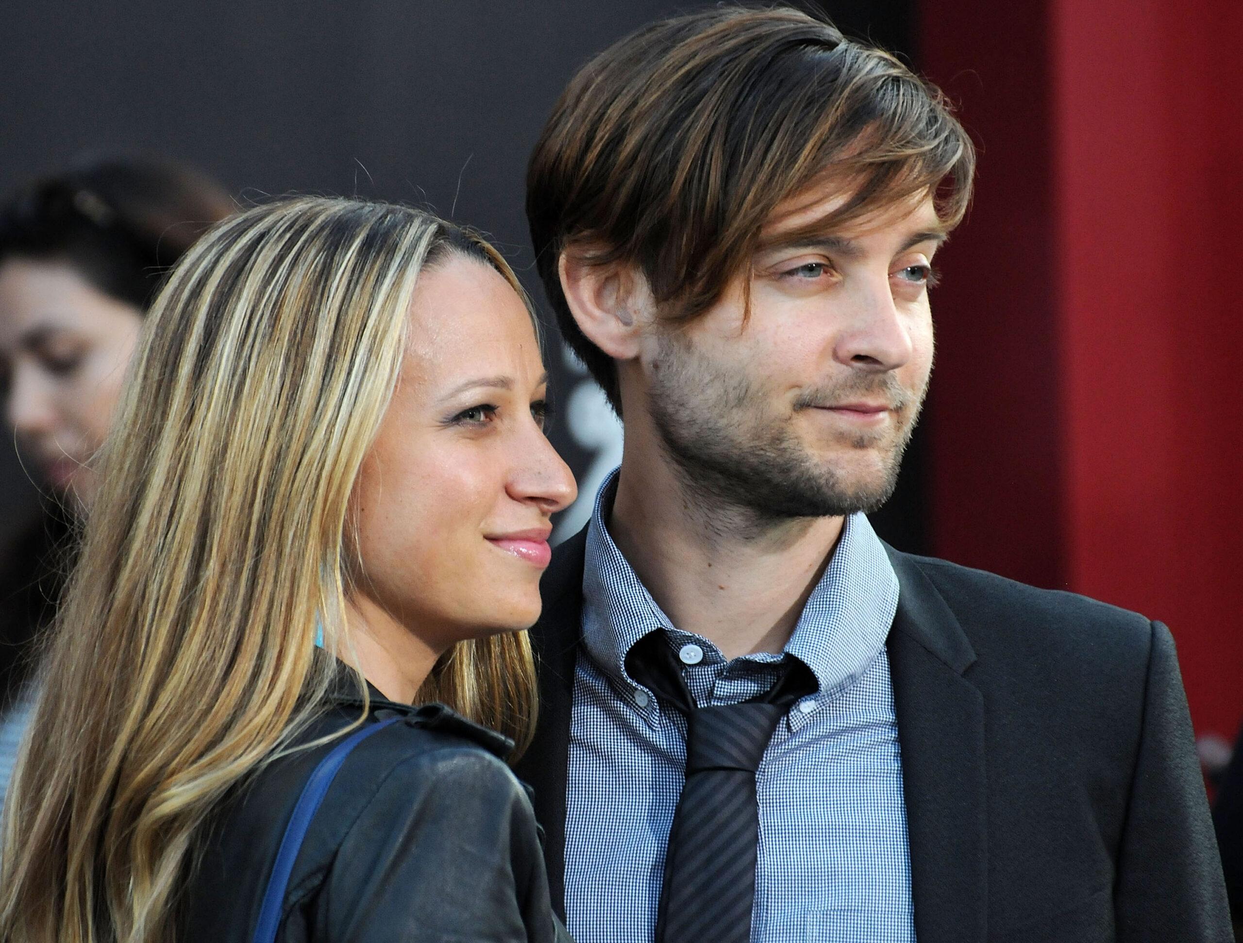 Tobey Maguire and Jennifer Meyer Premiere of Warner Bros. Pictures'