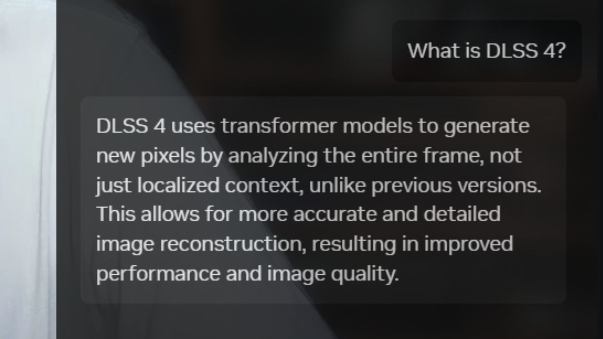 Nvidia's Project G-Assist answering the prompt 
