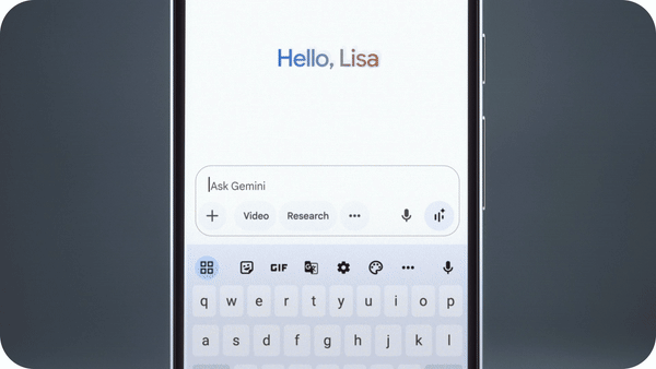 An animation of Veo 3 working on a Pixel 9 phone.
