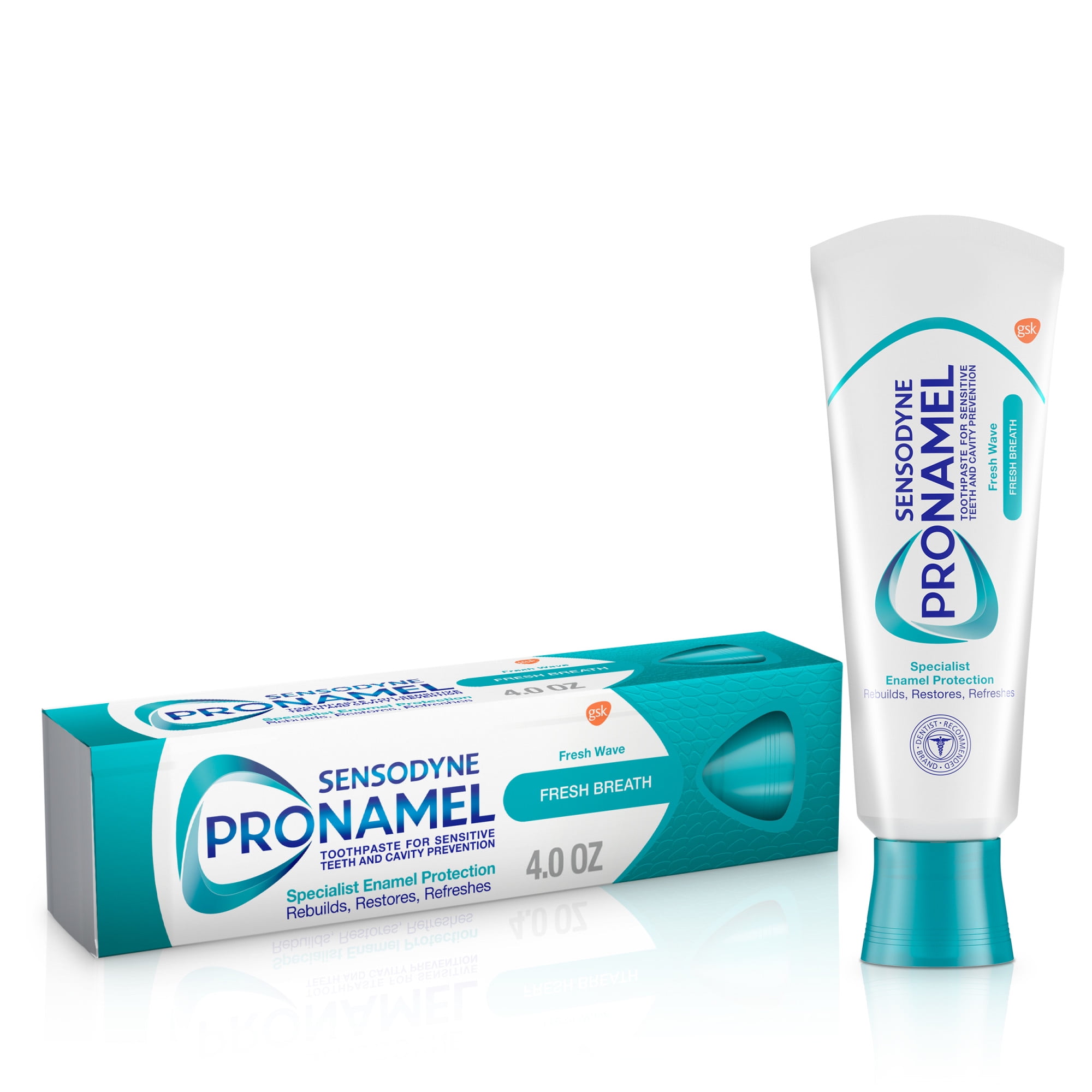 Sensodyne Pronamel Fresh Breath Enamel Toothpaste for Sensitive Teeth and Cavity Protection, Fresh Wave, 4 oz