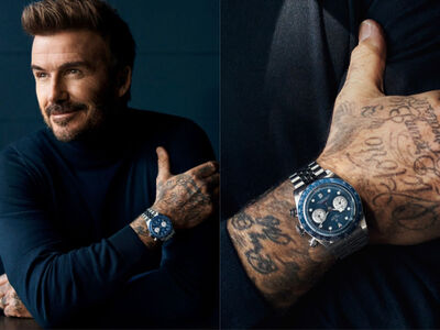 貝克漢冬裝造型不無聊　戴藍面帝舵表秀好品味