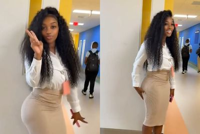 包緊緊也不行！小學老師「曲線穿搭」爆紅　網批：學生無法專心