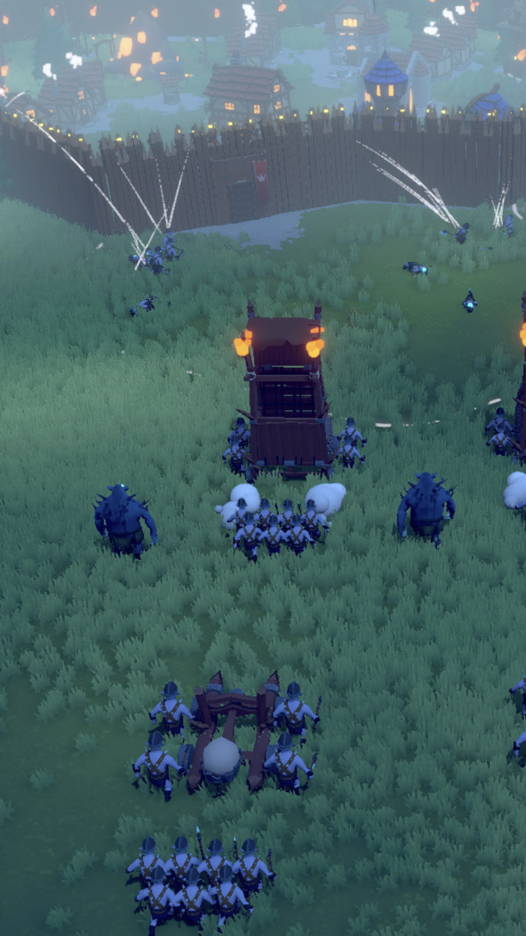 Soldier firing at a town and its protective wall in Becastled