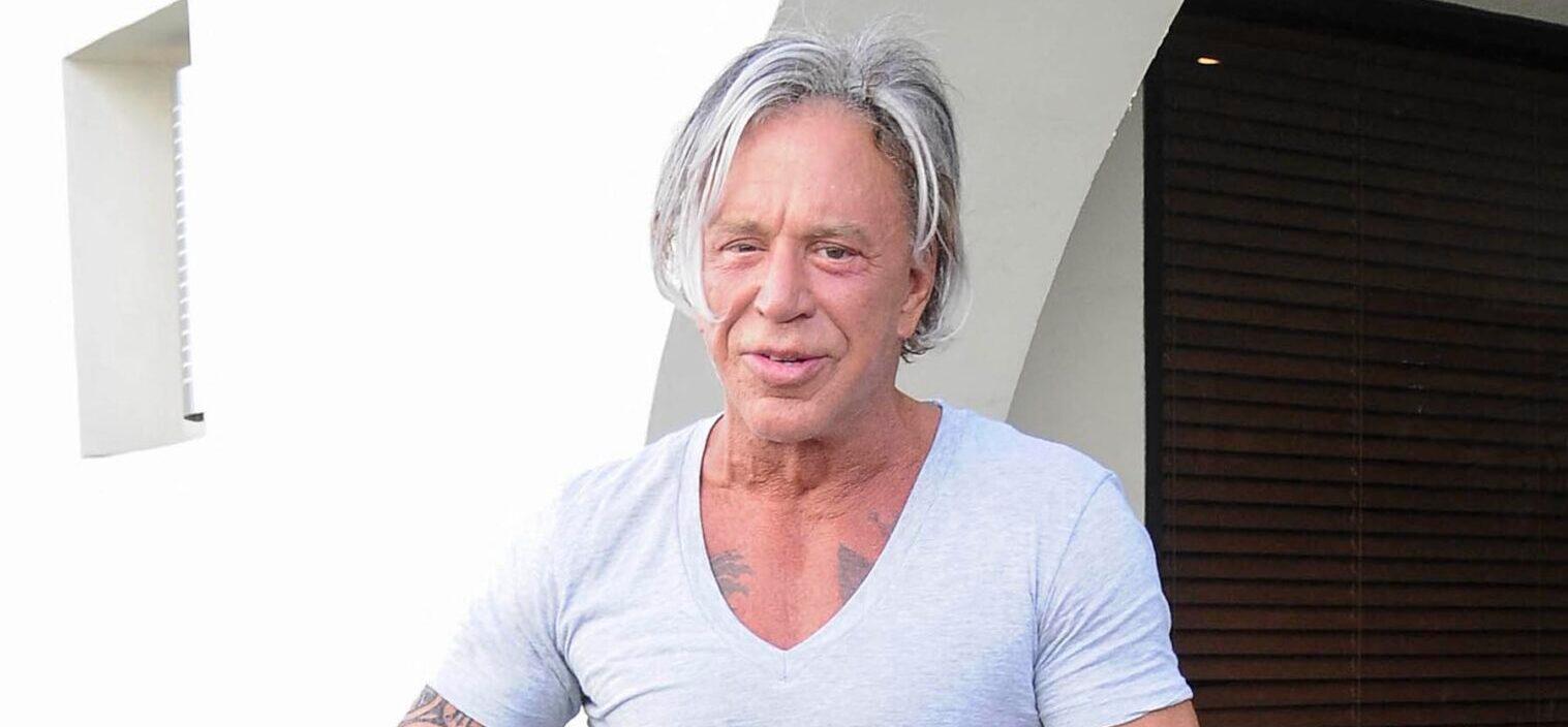 Paparazzi photo of Mickey Rourke.