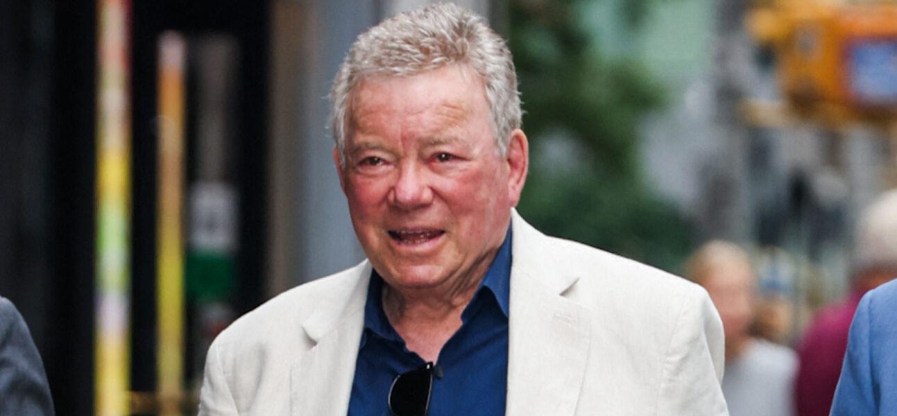 William Shatner is seen outside the Late Show with Stephen Colbert this evening in New York City