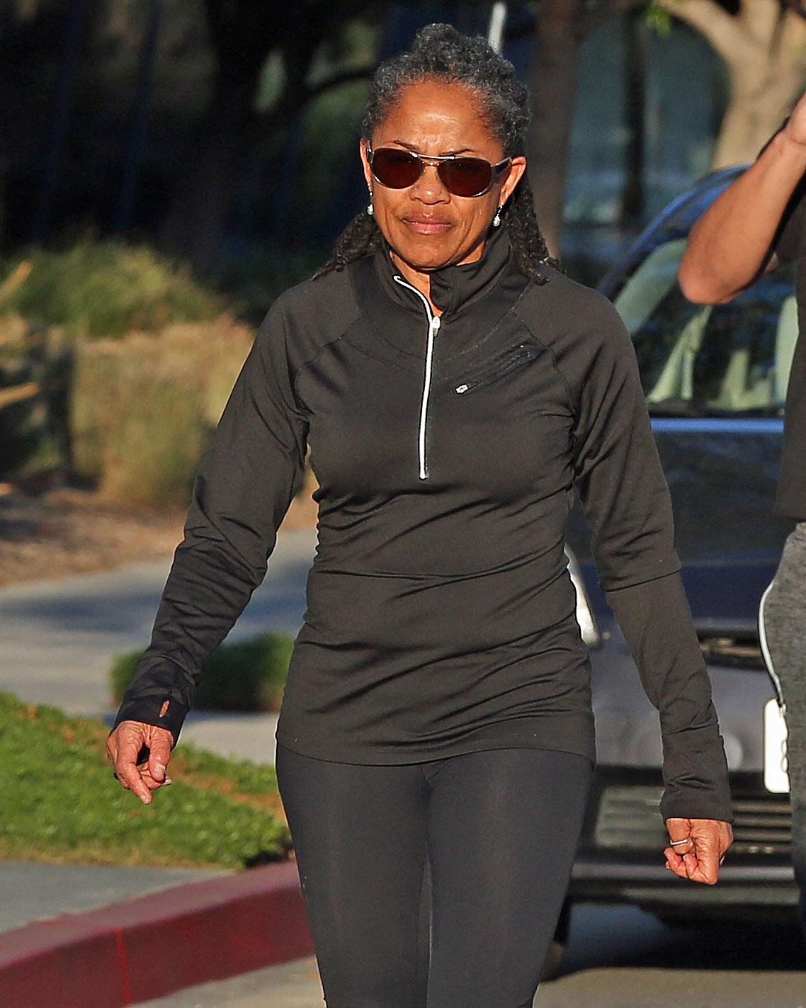 Doria Ragland seen out for a walk in Los Angeles on the day it was reported that her daughter Meghan Markle had left the UK for Canada, Meghan and Prince Harry announcing Yesterday that they would step back as senior members of the royal family