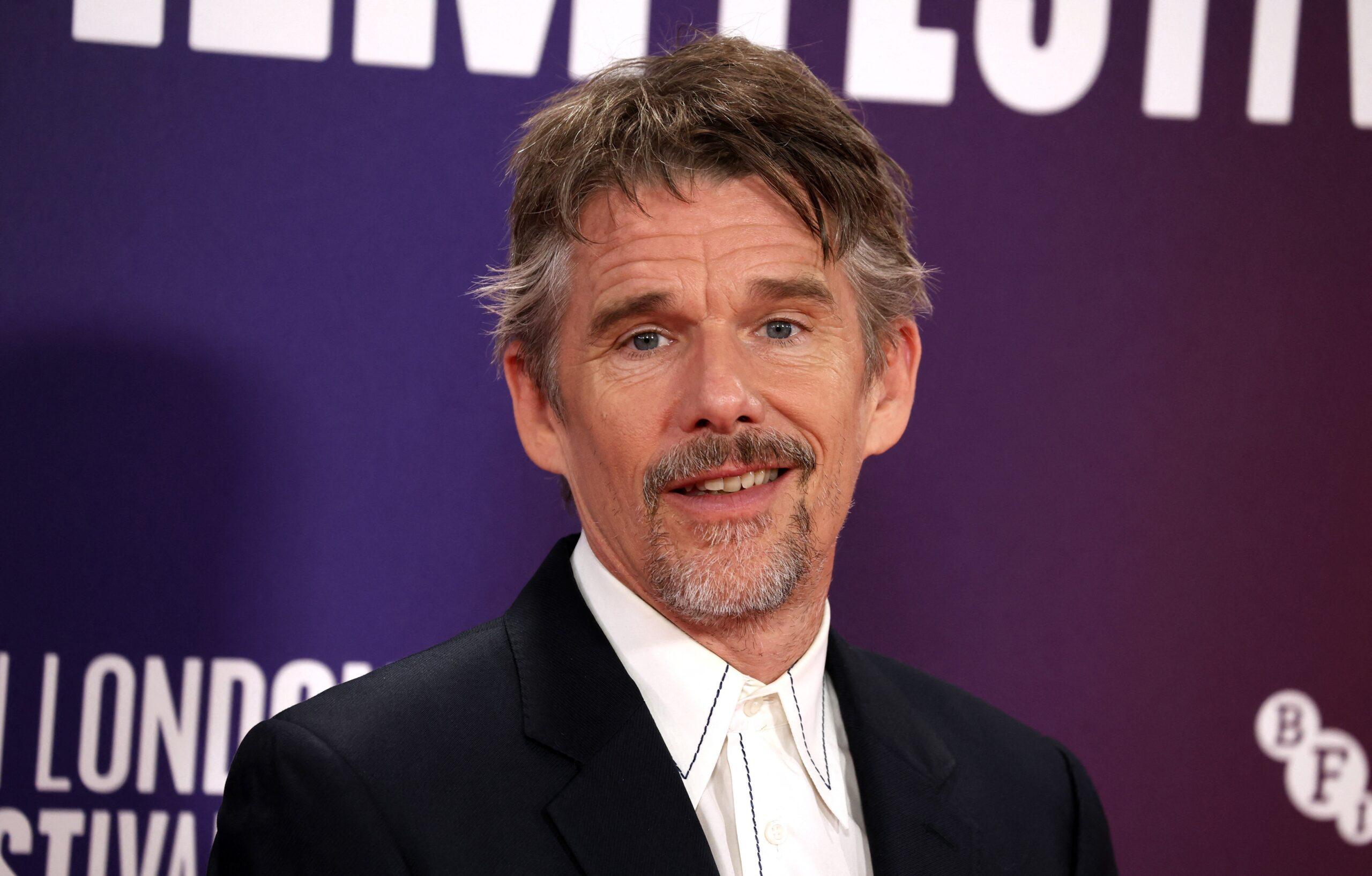 Ethan Hawke at UK premiere of Blue Moon in London, England.