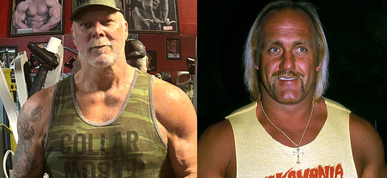 Photo collage of Hulk Hogan and Kevin Nash.
