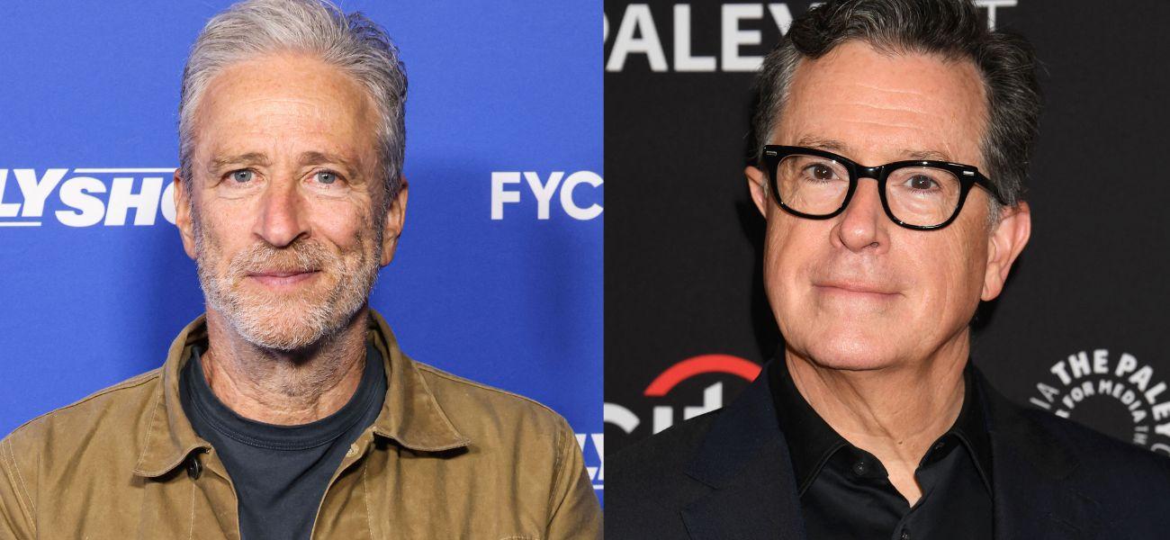 Jon Stewart (left) Stephen Colbert (right)